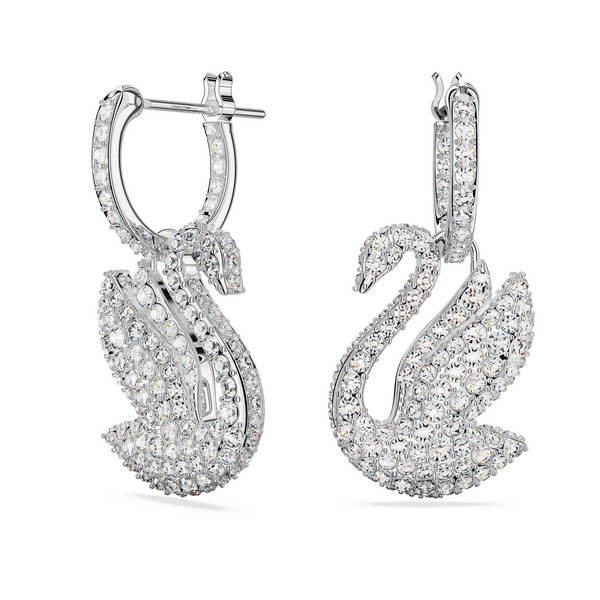 Swarovski Iconic Swan naušnice bijele viseće