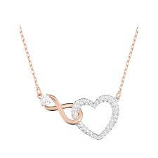 Swarovski Infinity ogrlica srce rose ton