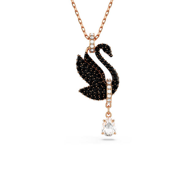 Swarovski Iconic Swan, crni labud, rose ton