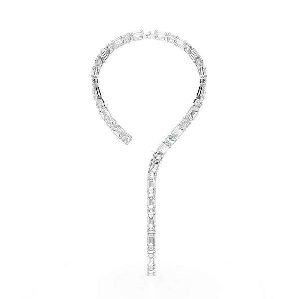 Swarovski Millenia Tennis Ogrlica, Octagon cut, Bijela, Srebrni ton L