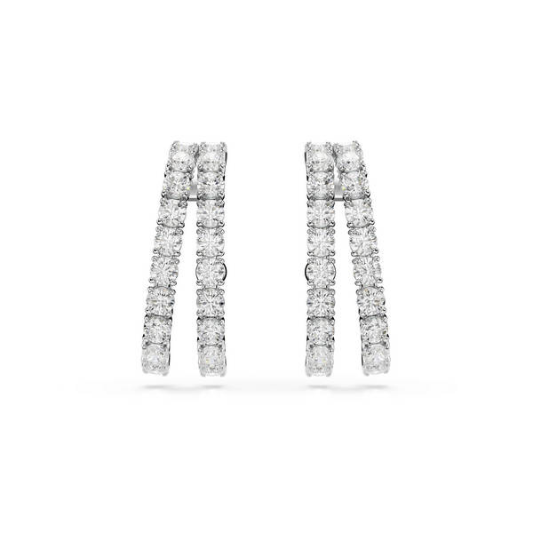 Swarovski Matrix Ear Cuffs, Bijela, Srebrni ton