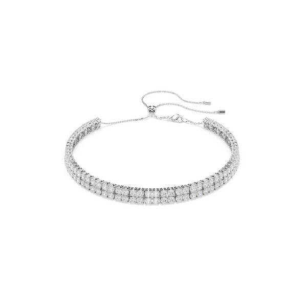 Swarovski Matrix Choker, Bijeli, Srebrni ton