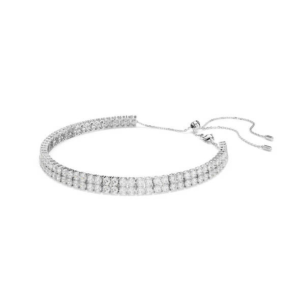 Swarovski Matrix Choker, Bijeli, Srebrni ton