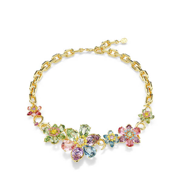 Swarovski Idyllia Flower Ogrlica, Multicolor, Zlatni ton, M