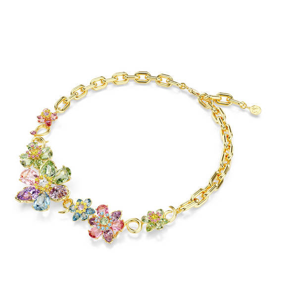 Swarovski Idyllia Flower Ogrlica, Multicolor, Zlatni ton, M