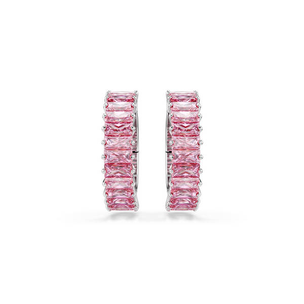 Swarovski Matrix Ear Cuffs, Roza, Srebrni ton