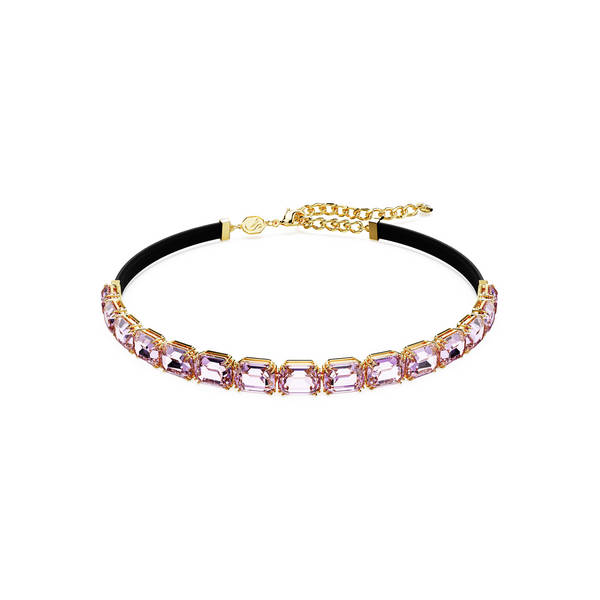 Swarovski Millenia Tennis choker, Ljubičasta, Zlatni ton