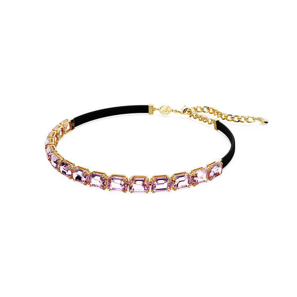 Swarovski Millenia Tennis choker, Ljubičasta, Zlatni ton